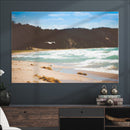 Tranquil Beach Scene Wall Art Canvas Print – Framed Blue