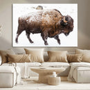 Snowy Buffalo Wall Art Canvas Print – Framed Wildlife by MyGreatCanvas | Canvas Wall Art Prints | Photo Prints & Wall Decor