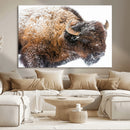 Snowy Buffalo Wall Art Canvas Print – Framed Rustic Lodge by MyGreatCanvas | Canvas Wall Art Prints | Photo Prints & Wall Decor