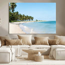 Palm Tree Coast Wall Art Canvas Print – Framed Island Getaway with Crystal Blue Water Scenic Artwork for Home, Office by MyGreatCanvas | Canvas Wall Art Prints | Photo Prints & Wall Decor