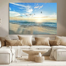 Minimalist Seaside Wall Art Canvas Print – Morning Glow