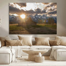 Snowy Peaks Wall Art Canvas Print – Rustic Mountain