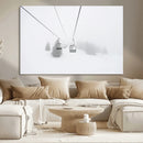 Ski Lift Wall Art Canvas Print – Snowy Alpine Landscape