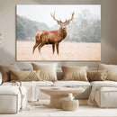 Vintage Wildlife Wall Art Canvas Print – Misty Landscape