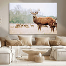 Rustic Deer Wall Art Canvas Print – Forest Woodland Stag