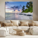 Tropical Beach Wall Art Canvas Print – Framed Sunset Glow