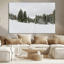 Frosty Pines Wall Art Canvas Print – Framed Silent Snowfall