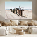 Desert Mailboxes Canvas Print – Framed Minimal Western