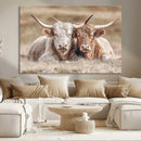 Couple Highland Cows Wall Art Canvas Print – Peaceful Meadow by MyGreatCanvas | Canvas Wall Art Prints | Photo Prints & Wall Decor