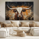 Abstract Longhorn Bull Wall Art Canvas Print – Vintage by MyGreatCanvas | Canvas Wall Art Prints | Photo Prints & Wall Decor
