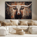 Rustic Longhorn Bull Wall Art Canvas Print – Vintage Western by MyGreatCanvas | Canvas Wall Art Prints | Photo Prints & Wall Decor