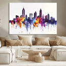 Atlanta Skyline Wall Art Canvas Print – Framed Colorful