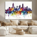 Atlanta Skyline Wall Art Canvas Print – Framed Colorful
