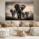 Elephant Family Wall Art Canvas Print, Framed Elephant Wall