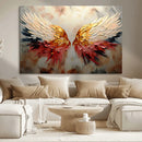 Vibrant Angel Wings Wall Art Canvas Print – Gold Red by MyGreatCanvas | Canvas Wall Art Prints | Photo Prints & Wall Decor