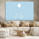 Minimalist Bicycle Balloon Canvas Wall Art – Playful Blue by MyGreatCanvas | Canvas Wall Art Prints | Photo Prints & Wall Decor