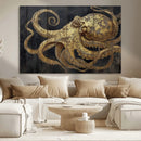 Octopus Wall Art Canvas Print – Gold Detail Wooden Marine by MyGreatCanvas | Canvas Wall Art Prints | Photo Prints & Wall Decor