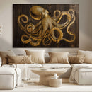 Octopus Wall Art Canvas Print – Wooden Art Sea Creature by MyGreatCanvas | Canvas Wall Art Prints | Photo Prints & Wall Decor
