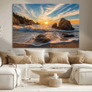 Rocky Ocean Sunset Wall Art Print – Seaside Canvas Dramatic by MyGreatCanvas | Canvas Wall Art Prints | Photo Prints & Wall Decor