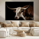 Texas Longhorn Bull Canvas Wall Art, Rustic Western by MyGreatCanvas | Canvas Wall Art Prints | Photo Prints & Wall Decor