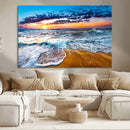 Ocean Waves Wall Art Canvas Print Ocean Waves Beach Sunset by MyGreatCanvas | Canvas Wall Art Prints | Photo Prints & Wall Decor