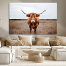 Longhorn Bull Wall Art Canvas Print – Framed Rustic by MyGreatCanvas | Canvas Wall Art Prints | Photo Prints & Wall Decor