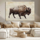 Snow-dusted bison silhouette textured vintage style rugged by MyGreatCanvas | Canvas Wall Art Prints | Photo Prints & Wall Decor