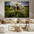 Grazing Cattle Herd Pasture Green Field Livestock Natural by MyGreatCanvas | Canvas Wall Art Prints | Photo Prints & Wall Decor