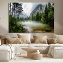 Misty Lake Forest Wall Art – Green Trees Calm Water by MyGreatCanvas | Canvas Wall Art Prints | Photo Prints & Wall Decor