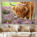 Highland Cow Wall Art Canvas Print, Rustic Brown Cow Grazing by MyGreatCanvas | Canvas Wall Art Prints | Photo Prints & Wall Decor