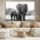 Elephant Family Africa Wall Art Canvas Print by MyGreatCanvas | Canvas Wall Art Prints | Photo Prints & Wall Decor