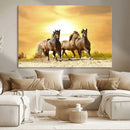 Wild Horses Wall Art Canvas Print – Framed Galloping Herd