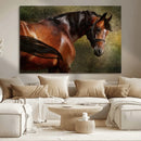 Majestic Brown Horse Wall Art Canvas Print – Framed