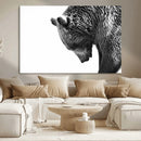 Black and White Grizzly 399 Bear Canvas Print Wall Art | by MyGreatCanvas | Canvas Wall Art Prints | Photo Prints & Wall Decor