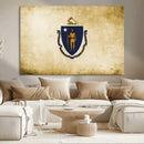 Massachusetts Flag Wall Art Canvas Print