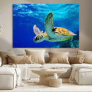 Sea Turtle Wall Art Canvas Print, Sea life in the Ocean Wall