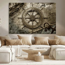 Wooden Ship Wheel Canvas Print, Multi Panel Canvas Wall Art
