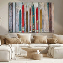 Vintage Wooden Weathered Ski's in Front of an Old Barn Wall by MyGreatCanvas | Canvas Wall Art Prints | Photo Prints & Wall Decor