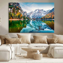 Spectacular autumn view of Braies Lake Wall Art Canvas Print by MyGreatCanvas | Canvas Wall Art Prints | Photo Prints & Wall Decor