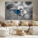Blue Butterfly Black and White Canvas Wall Art by MyGreatCanvas | Canvas Wall Art Prints | Photo Prints & Wall Decor