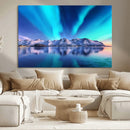 Northern Lights above Mountain Wall Art, Northern Lights
