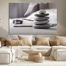 Burning Incense and Zen Stones Buddhism Wall Art, Zen Stones