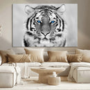 Black and White Tiger Wall Art Animal Canvas Print
