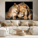 Lion and Lioness Wall Art Canvas Print – Framed African