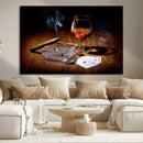 Whiskey Cigar Wall Art Canvas Print Kitchen Wall