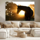 Horse at Sunset Wall Art Animal Canvas Print