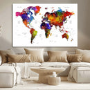 World Map Canvas Print – Detailed Map of the World Wall Art