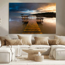 Serene Lake Pier at Sunset Canvas Print | Landscape Canvas
