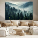 Captivating Misty Forest Wall Art Premium Canvas Print a