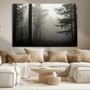 Misty Forest Wall Art Premium Canvas Print a Foggy and